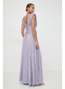 Šaty Elisabetta Franchi fialová barva, maxi, AB56341E2