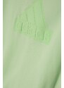 Dětská mikina adidas zelená barva, s kapucí, s potiskem