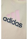 Dětská bavlněná souprava adidas růžová barva