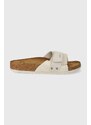 Semišové pantofle Birkenstock Oita dámské, šedá barva, 1024226