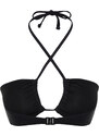 Trendyol Black Strapless Cut Out/Window Textured Bikini Top