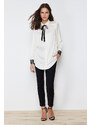 Trendyol Stone Lace Detailed Satin Woven Shirt