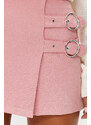 Trendyol Dusty Rose Belt Detailed Woven Shorts Skirt