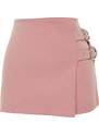 Trendyol Dusty Rose Belt Detailed Woven Shorts Skirt