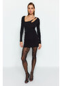 Trendyol Black Fitted Accessory Knitted Bodysuit