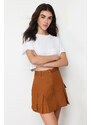 Trendyol Camel Cargo Pocket Woven Shorts Skirt