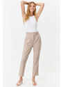 Trendyol Light Brown Carrot Pleated Snap-On Woven Trousers