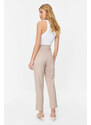 Trendyol Light Brown Carrot Pleated Snap-On Woven Trousers