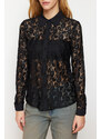 Trendyol Black Lace Fitted Woven Shirt