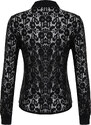 Trendyol Black Lace Fitted Woven Shirt
