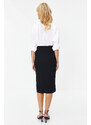 Trendyol Black Fitted Woven Shiny Stone Skirt