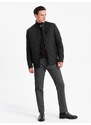 Ombre BIKER men's insulated jacket quilted in a diamond pattern - black