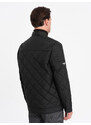Ombre BIKER men's insulated jacket quilted in a diamond pattern - black