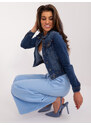 B.S. Jeans Tmavě modrá dámská džínová bunda se zapínáním na knoflíky