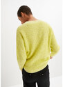 bonprix Volný pulovr z vaflového úpletu, dlouhý rukáv Zelená