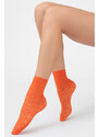 Veneziana Oranžové vzorované silonkové ponožky Fabienne