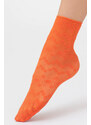 Veneziana Oranžové vzorované silonkové ponožky Fabienne
