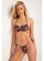 Trendyol Floral Patterned Bralette Brazilian 3-Piece Bikini Set