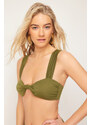 Trendyol Khaki Bralette Knotted Bikini Top