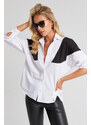 Cool & Sexy Women's White Blocked Shirt