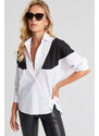 Cool & Sexy Women's White Blocked Shirt