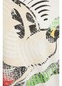 Bavlněná mikina Desigual MICKEY CUBIST_ LACR dámská, béžová barva, s kapucí, s potiskem, 24SWSK57