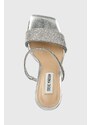 Pantofle Steve Madden Lotus-R dámské, stříbrná barva, na podpatku, SM11002986