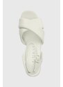Kožené sandály Guess SHANNY bílá barva, FLJSNN LEA03