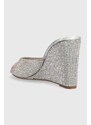 Pantofle Steve Madden Evoke-R dámské, stříbrná barva, na klínku, SM11002988
