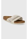 Semišové pantofle Birkenstock Oita dámské, šedá barva, 1024226