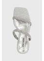 Pantofle Steve Madden Emporium-R dámské, stříbrná barva, na podpatku, SM11002984