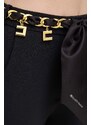 Kalhoty Elisabetta Franchi dámské, černá barva, jednoduché, high waist, PAT1641E2
