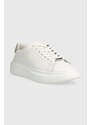 Kožené sneakers boty BOSS Amber bílá barva, 50517207