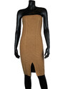 Úpletové šaty + svetr Donna 94916 camel
