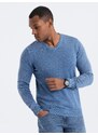 Ombre Clothing Pánský prací svetr s výstřihem do V - modrý V4 OM-SWOS-0108