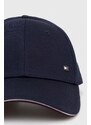 Bavlněná baseballová čepice Tommy Hilfiger tmavomodrá barva