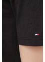 Bavlněné šaty Tommy Hilfiger černá barva, mini