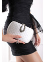 Paris Style Bílá společenská clutch kabelka Ramira