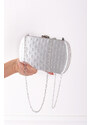 Paris Style Bílá společenská clutch kabelka Ramira