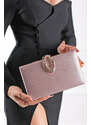 Paris Style Růžovozlatá společenská clutch kabelka Antonia