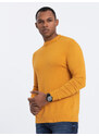 Ombre Men's knitted half turtleneck with viscose - mustard