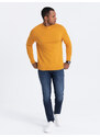 Ombre Men's knitted half turtleneck with viscose - mustard