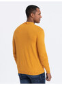 Ombre Men's knitted half turtleneck with viscose - mustard