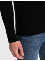 Ombre Men's knitted fitted turtleneck with viscose - black