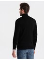 Ombre Men's knitted fitted turtleneck with viscose - black