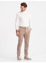 Ombre Men's knitted fitted turtleneck with viscose - ecru