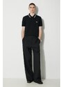 Bavlněné polo tričko Fred Perry Twin Tipped Shirt černá barva, s aplikací, M3600.350