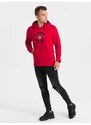 Ombre Clothing Pánská mikina s potiskem klokanky - červená V2 OM-SSPS-0151