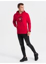 Ombre Men's printed kangaroo sweatshirt - red