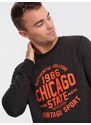 Ombre Men's collegiate print sweatshirt - dark brown